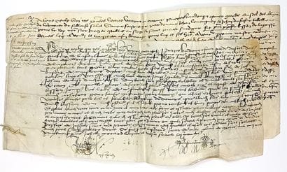 CALVADOS. ERNES. 2 Parchemins de la Vicomté...