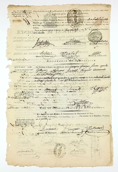 PARIS - SECTION DE LA HALLE AU BLED (Cachet)...