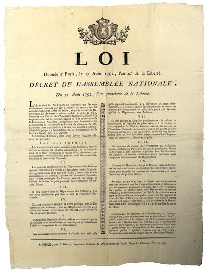 ARDENNES. 10 AOÛT 1792. DANTON. Arrestation...