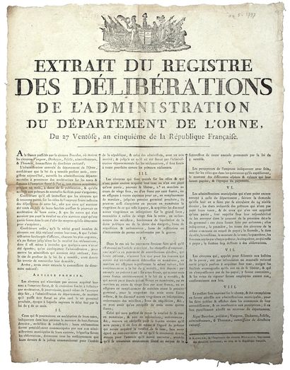 ORNE. TAXE À L’EMPRUNT FORCÉ de l’AN 4. «...