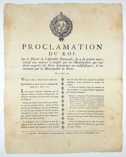 PARIS. RÉVOLUTION. ACQUISITION des BIENS...