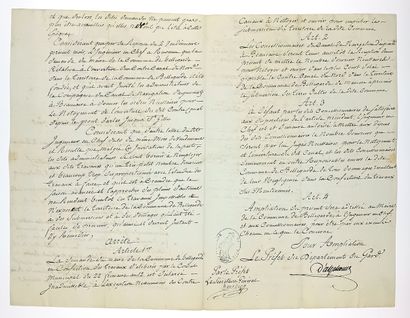 GARD. Pièce signée “D’ALPHONSE” (François-Jean-Baptiste,...