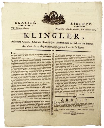 « DÉPARTEMENT DU LÉMAN » 1800. Au Quartier-Général...