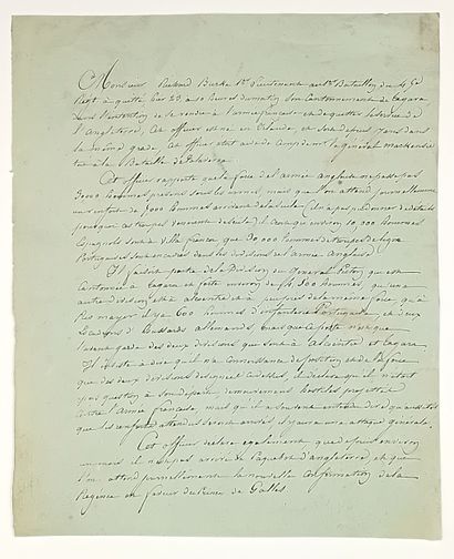 ESPIONS. Déclaration manuscrite d’un Officier...