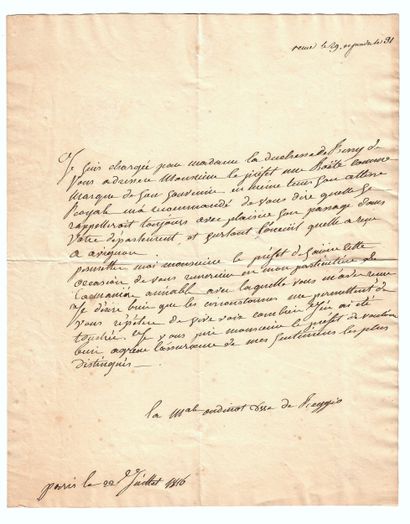 La Maréchale OUDINOT, Duchesse de REGGIO,...