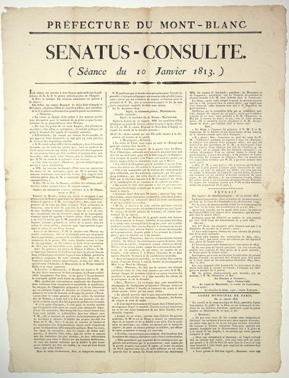RETOUR DE RUSSIE. 1813. « PRÉFECTURE DU MONT-BLANC...