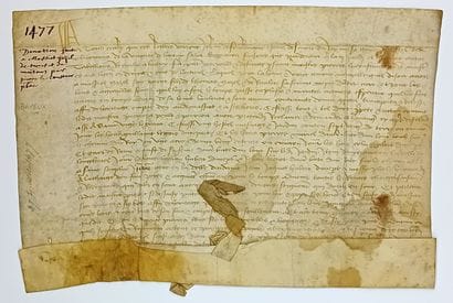 CALVADOS. 1477 Vicomté de BAYEUX. Parchemin...