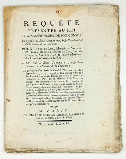 AIN. LUR, Marquis de SALUCES. GRIMALDI de...