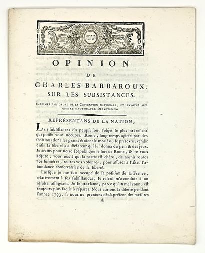 BARBAROUX (Charles-Jean-Marie) Marseille...