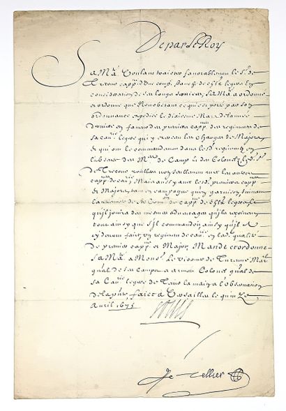LOUIS XIV. CHEVAU-LÉGERS - Lettre Royale...
