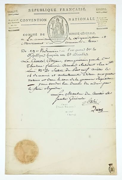 CONVENTION NATIONALE – Lettre signée des...