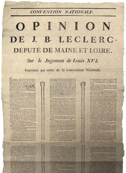 PROCÈS DU ROI LOUIS XVI, 1793. LECLERC (Jean...
