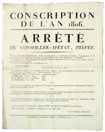 BOUCHES-DU-RHÔNE. 1806. “CONSCRIPTION DE...