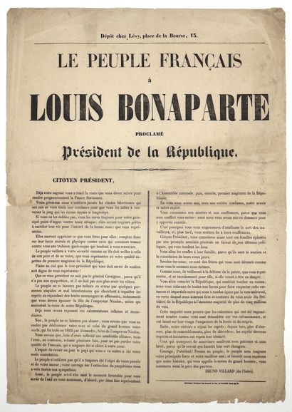 NAPOLÉON III. « LE PEUPLE FRANÇAIS à LOUIS...