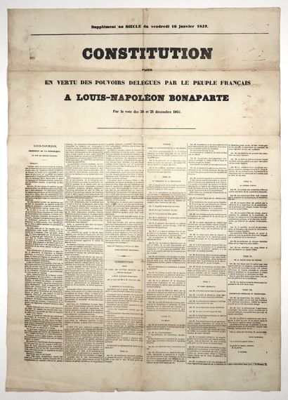 NAPOLÉON III. « CONSTITUTION faite en vertu...