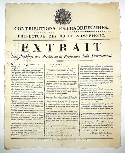 LES CENT-JOURS DE 1815. BOUCHES-DU-RHÔNE...