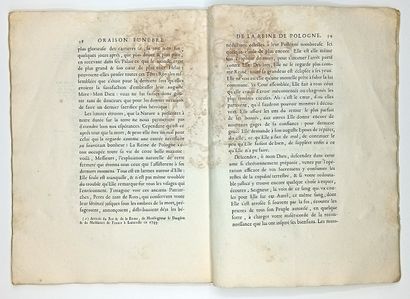 POLOGNE. LORRAINE. Oraison funèbre de la...