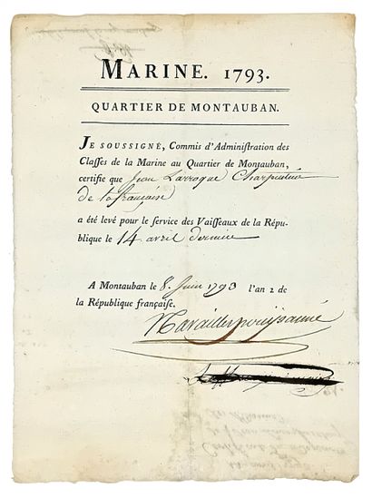 MARINE. Quartier de MONTAUBAN (Tarn-et-Garonne),...