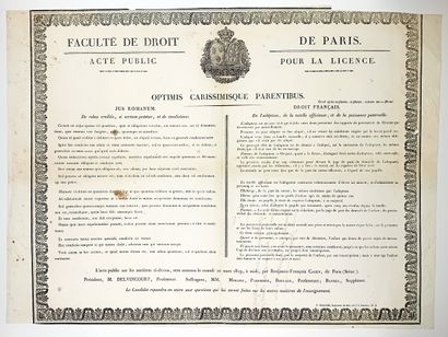 « FACULTÉ DE DROIT DE PARIS ». Acte Public...