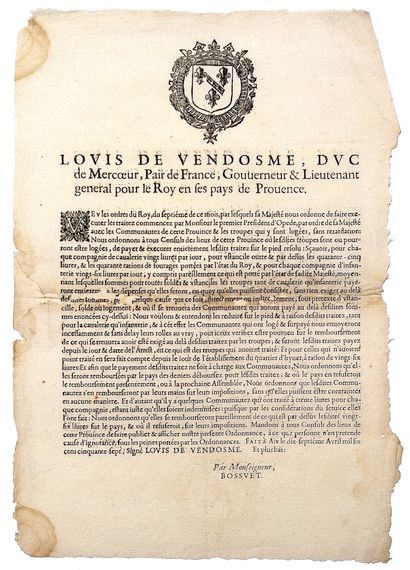 PROVENCE. « LOUIS DE VENDÔME, Duc de Mercœur,...