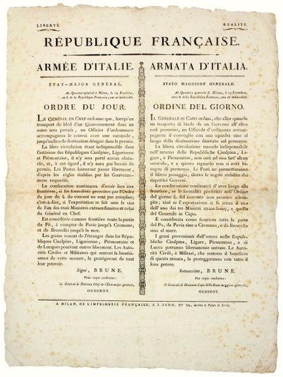 BRUNE et OUDINOT à L’ARMÉE D’ITALIE, 1800...