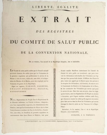 PORT DE ROCHEFORT (CHARENTE-MARITIME). 1794....