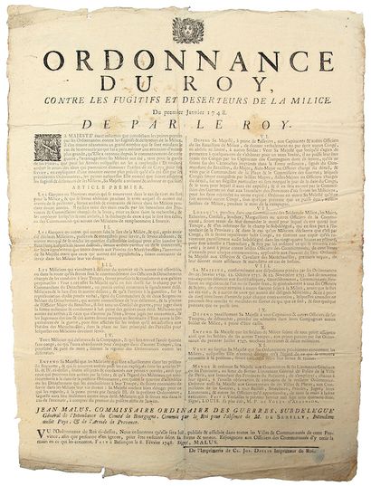 DOUBS. 1748. BOURGOGNE. ARMÉE DE PROVENCE...