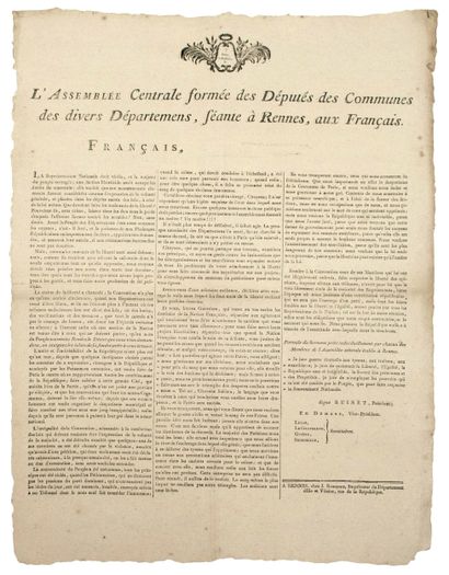 ILLE-ET-VILAINE. Septembre 1792. Adresse...