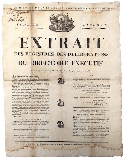 SÂONE-ET-LOIRE. 1799. LISTE DES ÉMIGRÉS....