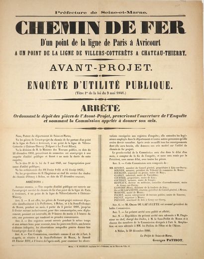 SEINE-ET-MARNE. AISNE. « CHEMIN DE FER d’un...