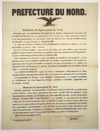 NORD. 1852. NAPOLÉON III. « Habitants du...