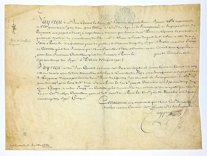 DORDOGNE. 1721. PÉRIGUEUX - Quittances pour...