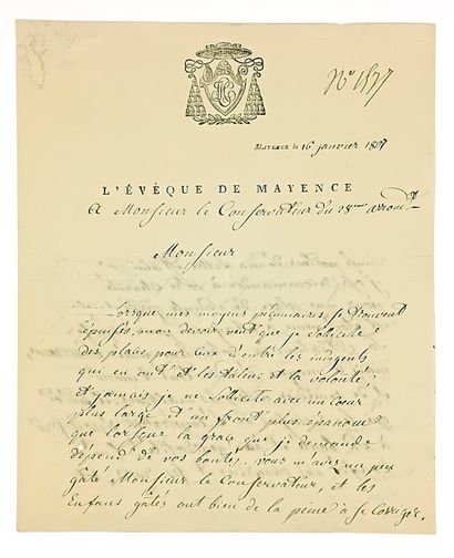ALLEMAGNE. Joseph Ludwig COLMAR Évêque de...