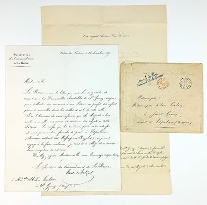 CABINET DE LA REINE. Lettre signée Octave...