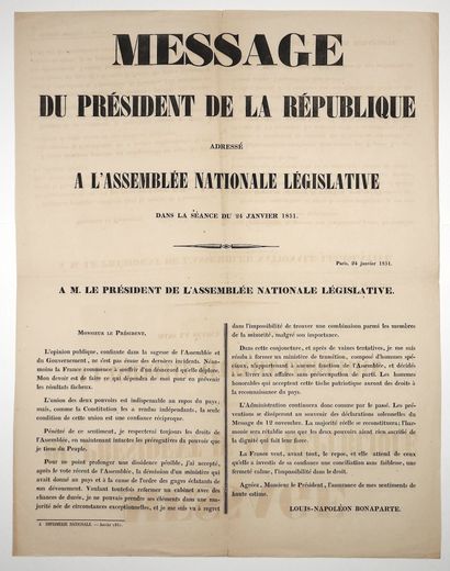 NAPOLÉON III. 1851. MESSAGE DU PRÉSIDENT...