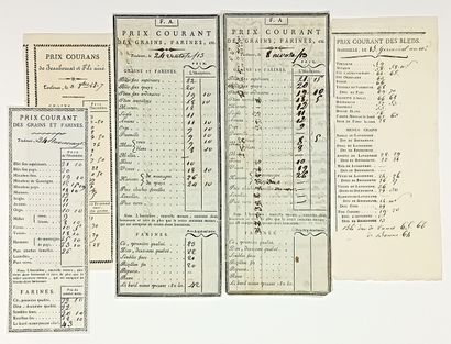 5 PRIX-COURANTS des Blés (sic Bled), grains...
