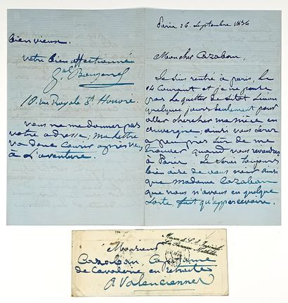 Maison de la Princesse MATHILDE. Lettre familiale...
