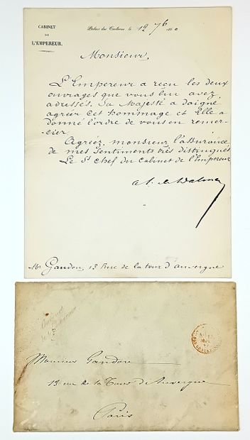 NAPOLÉON III. Lettre signée Albert Pierre...