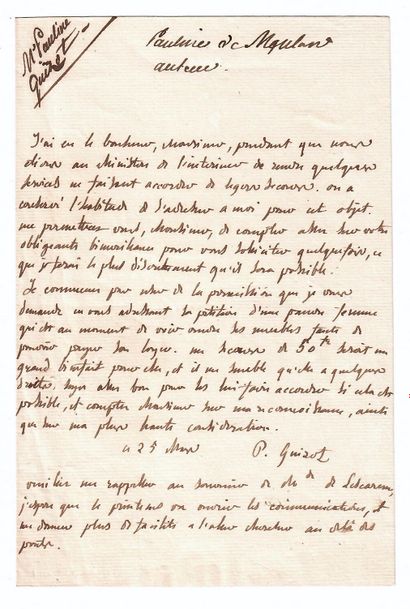 Pauline GUIZOT, femme de Lettres. Elisabeth-Charlotte-Pauline...