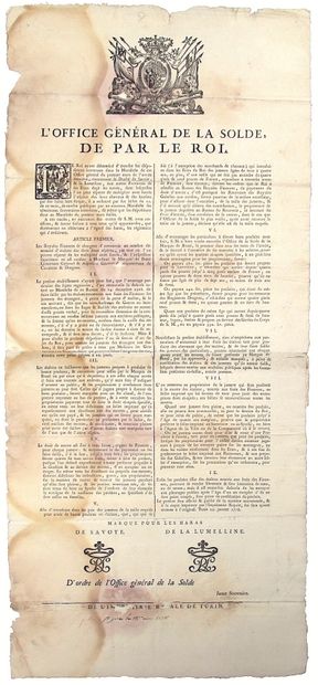 1778. HARAS DE SAVOIE. en 9 articles. “Les...