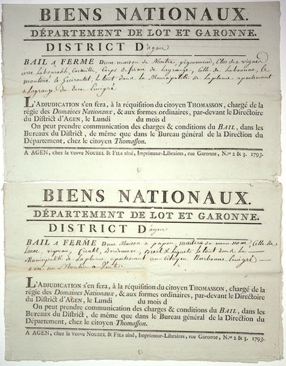 LOT ET GARONNE. BIENS NATIONAUX. District...