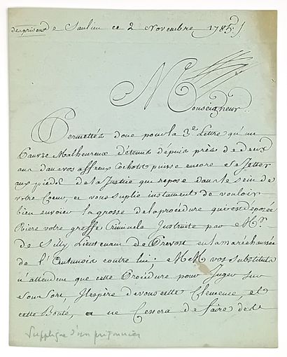 CÔTE D’OR. Lettre de Jean CHEVROT pauvre...