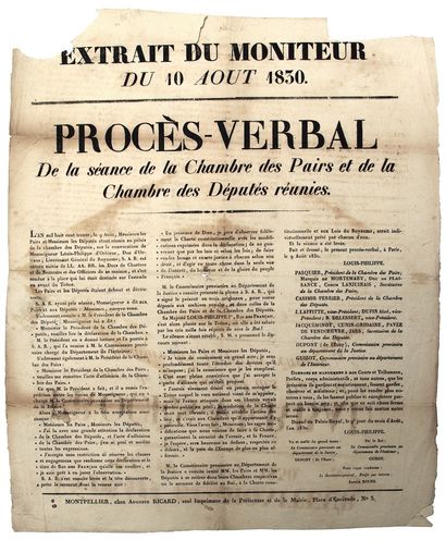 1830. LOUIS-PHILIPPE 1er Roi des Français....
