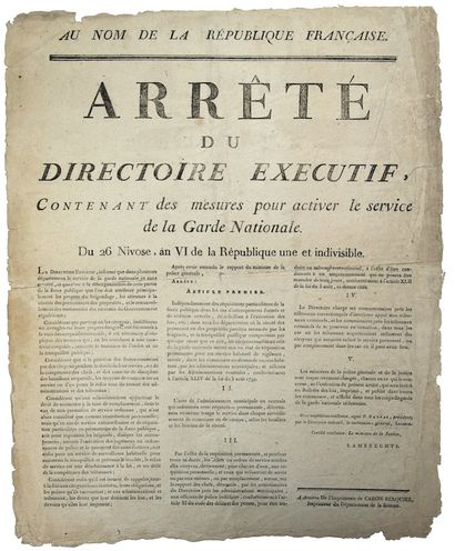 SOMME. 1798. GARDE NATIONALE : «Au Nom de...