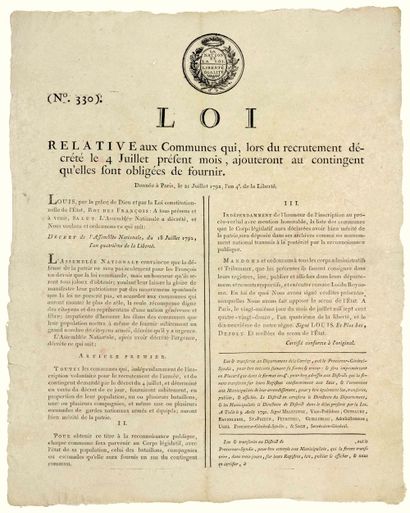 CORRÈZE. 1792. « L’HONNEUR DE DÉFENDRE LA...