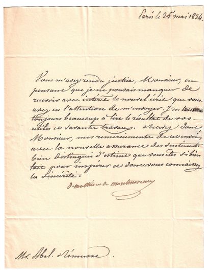 Duc de MONTMORENCY (Mathieu, Jean, Félicité)...