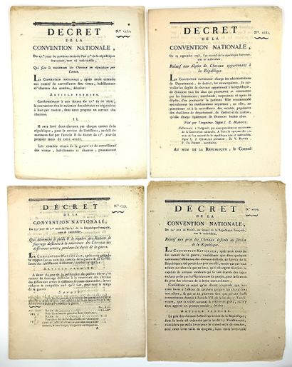 CHEVAUX, HARAS et CAVALERIE. 9 Lois ou décrets...