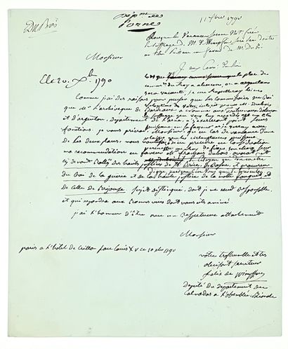 Félix Baron de WIMPFFEN (Minfelden 1744 –...