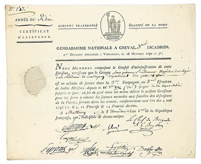 « ARMÉE DU RHIN. GENDARMERIE NATIONALE A...