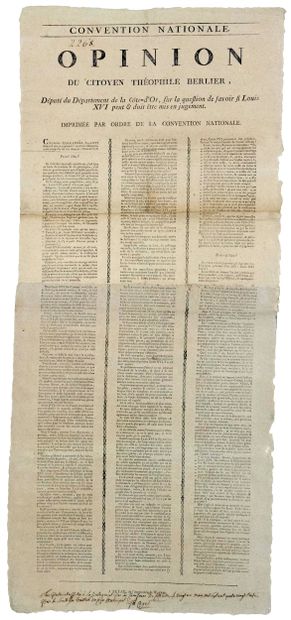 PROCÈS DU ROI LOUIS XVI, 1793. Théophile...